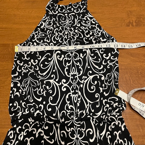 SOLD WHBM Black White Geometric Print Halter Dress - Picture 9 of 11